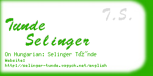 tunde selinger business card